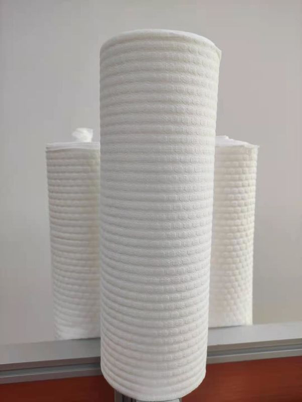 Antibacterial 20% PP 80% Woodpulp Disposable Dry Wipes With Little Pearl