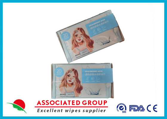 بسته ی تک 20 دستمال شفاف اسید مرطوب کننده پاک کننده آرایش دستمال پاک کننده روزانه صورت حوله